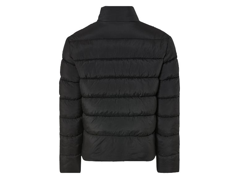 Blouson matelassé noir à manches longues.