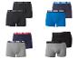 Lot de boxers pour hommes en quatre couleurs : noir, bleu, bleu marine et gris.