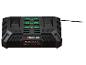 Chargeur de batterie double avec indicateurs LED et tableau des temps de charge.