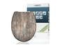 Een toiletbril met een houten look, van het merk Schütte.