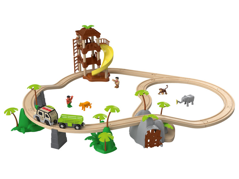 Aller en mode plein écran Playtive Chemin de fer en bois jungle ou train de passagers - Photo 4