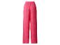 Pantalon large femme fuchsia avec taille élastique.