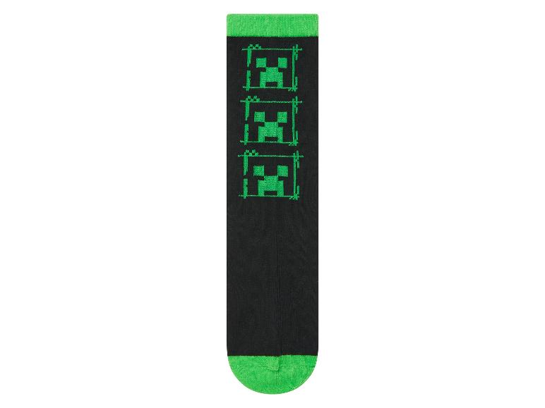 Zwarte Minecraft sokken met Creeper print.