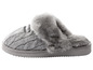 Grijze pantoffels met kabelbreisel en faux fur.