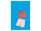 Deux paires de shorts pour enfants, un rose et un vieux rose, sur fond bleu.