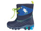 Bottes d'hiver bleues avec un ours polaire qui fait du ski.