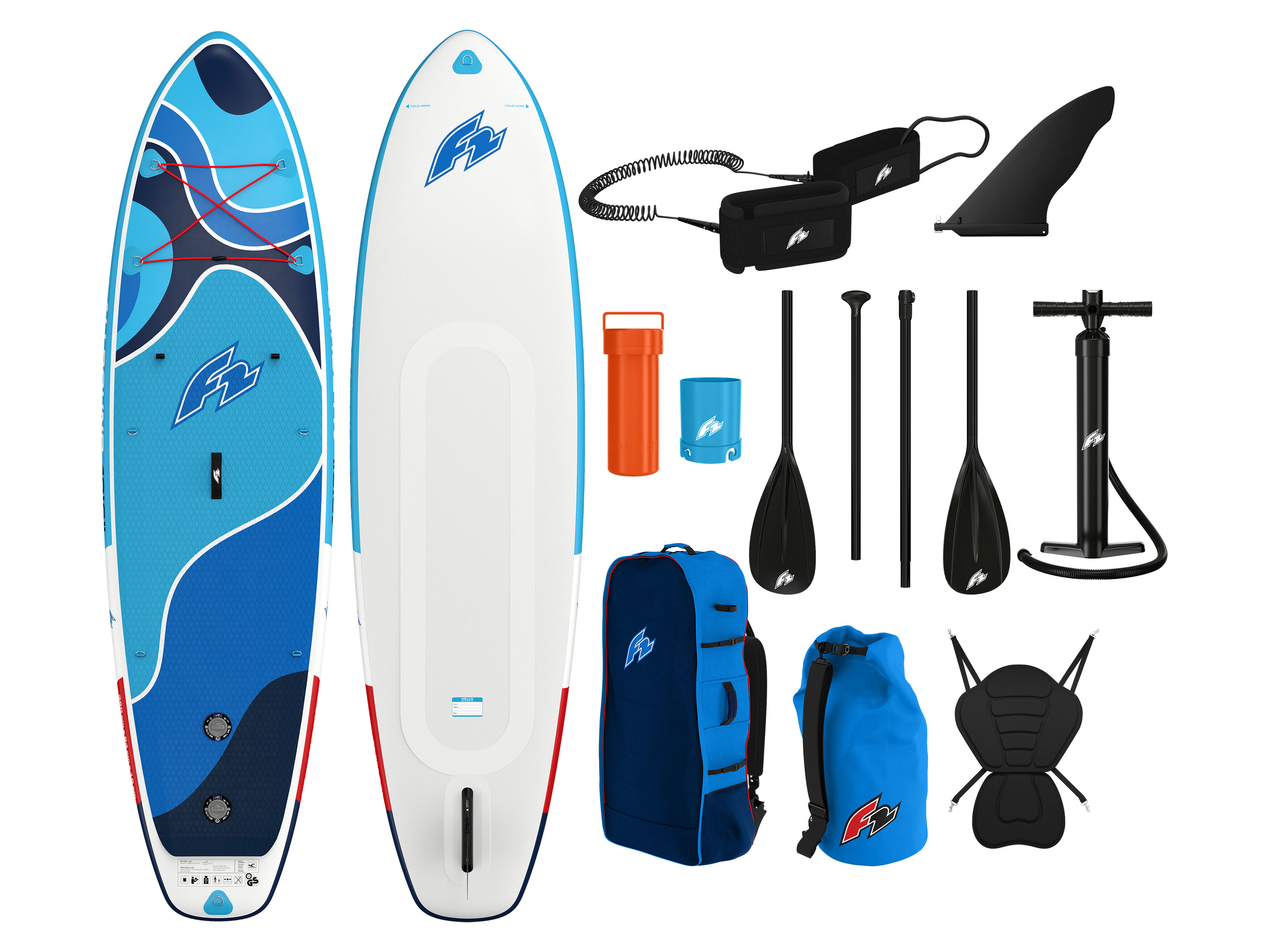 Opblaasbare SUP allround 2-in-1 met pomp en peddel F2