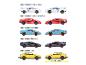 Een collectie Lamborghini speelgoedauto's, inclusief de modellen Countach, Centenario, Sián en Urus.
