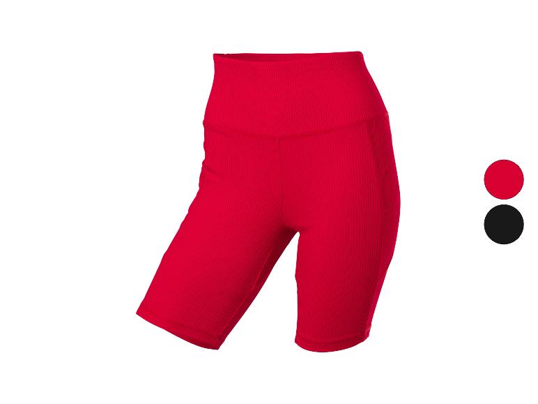 Rode geribbelde high-waist fietsbroek, met kleuropties