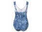 Een blauw-wit paisley badpak.