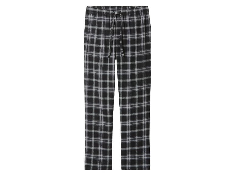 Zwarte en grijze geruite pyjamabroek met trekkoord.