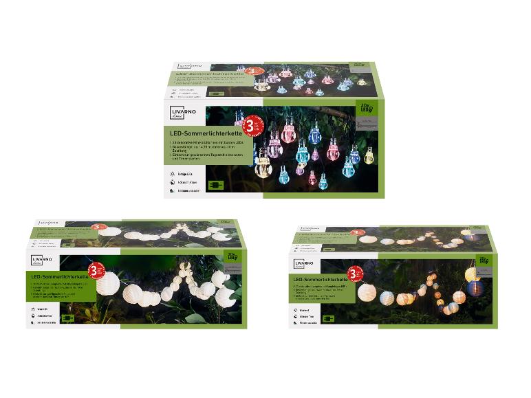 LIVARNO home guirlandes lumineuses LED d'été : 3 variantes avec ampoules ou lampions.