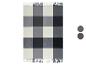 Plaid à carreaux gris, blanc et noir avec franges