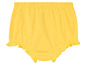 Bloomer bébé jaune avec des volants.