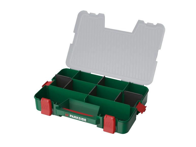 Prosperplast Organizer Tool NOR B (assortimentsdoos, magazijn voor kleine onderdelen voor schroeven/gereedschap, boxen uitneembaar, deksel transparant, sorteerdoos), doorzichtig