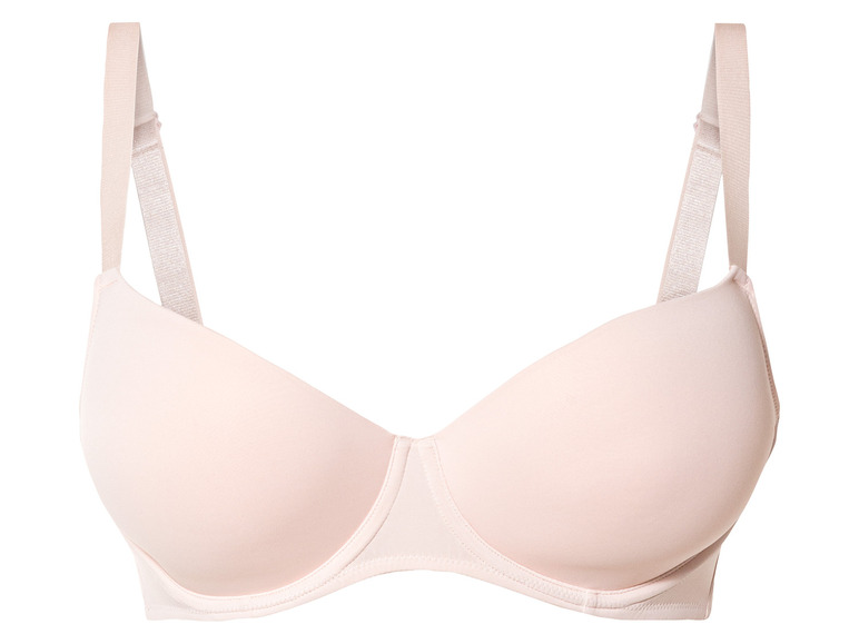 Un soutien-gorge rose clair avec des bretelles larges.