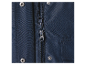 Ritssluiting van een donkerblauw jack.