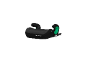 Réhausseur de voiture noir et vert avec système Isofix.