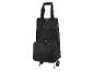 Sac de courses noir à roulettes avec poignée et poches