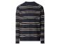 Pull homme à manches longues bleu marine à rayures beiges