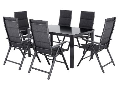 LIVARNO home Ensemble de jardin »Houston / Toronto« : Table extensible avec 6 fauteuils à haut dossier