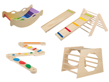 Set d'escalade en bois, 5 pièces Playtive.