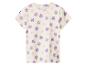 T-shirt blanc à manches courtes avec imprimé floral violet et rose