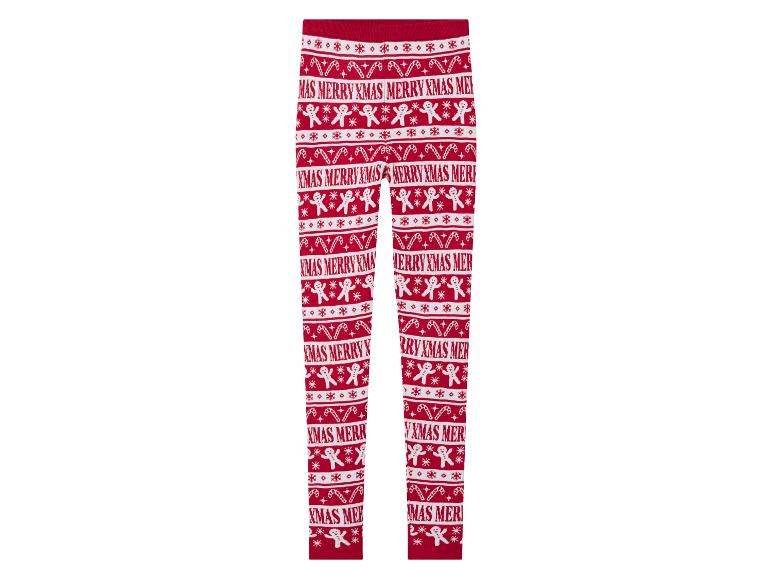 Leggings rouges de Noël avec un motif de bonhomme en pain d'épices.