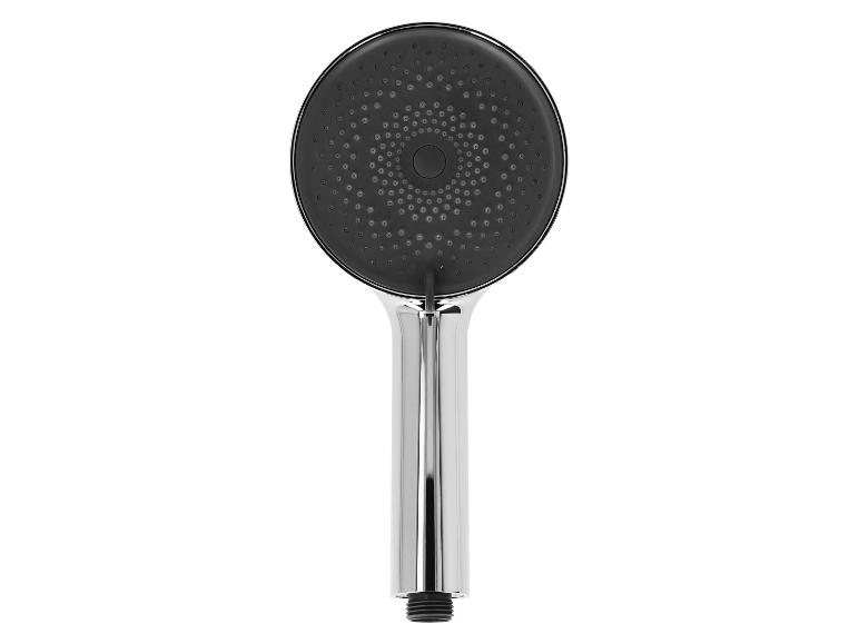 Pommeau de douche à main chromé avec plaque de buse noire