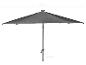 Parasol gris avec une envergure de 293 cm et un mât de 38 mm de diamètre.