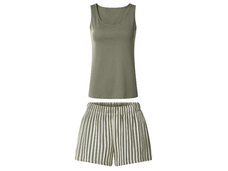 Ensemble pyjama d'été avec débardeur vert et short rayé