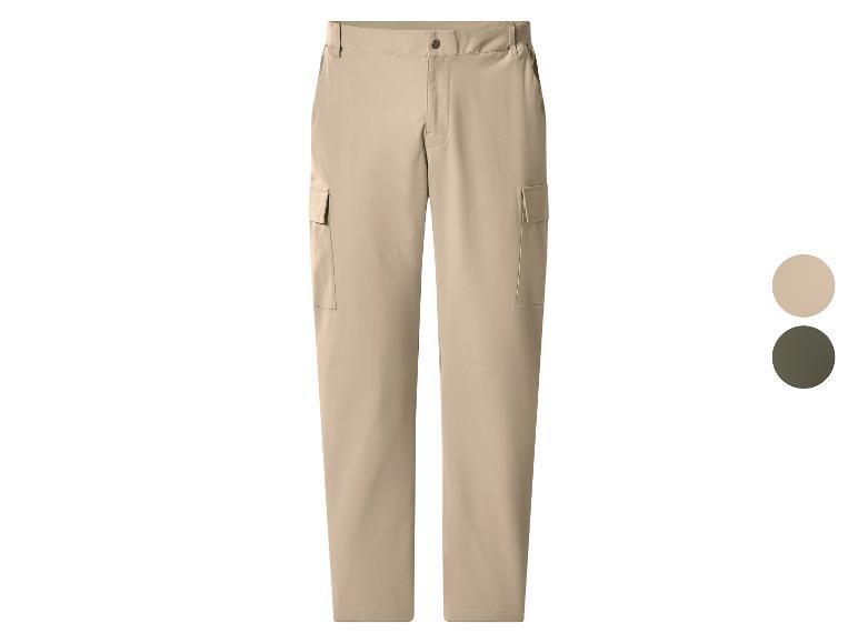 Pantalon cargo beige pour homme avec poches latérales, disponible en deux couleurs.