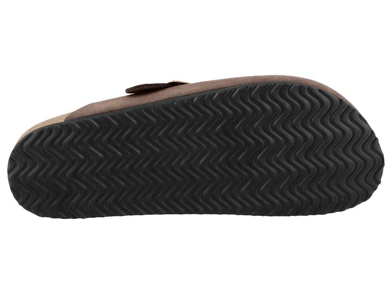 Bruine sandalen met zwarte golvende zool