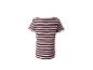 Dames T-shirt met korte mouwen in bruine en roze strepen