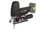 Scie sauteuse Parkside Performance noire avec accents rouges et accessoires.