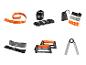 Crivit fitnessaccessoires: rekband, enkelgewichten, weerstandsbanden, push-up bars, handknijper