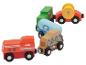 Train jouet en bois avec wagons colorés