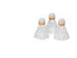 Trois volants de badminton blancs avec bande orange