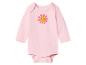 Body bébé rose à manches longues avec motif fleur souriante