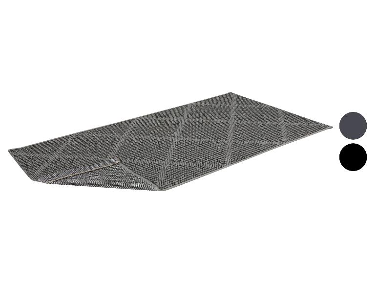 Grijze en zwarte deurmat met geometrisch patroon