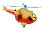 Geel en rood speelgoedhelikopter.