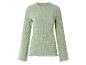 Een lichtgroen longsleeve shirt met gerimpelde details.