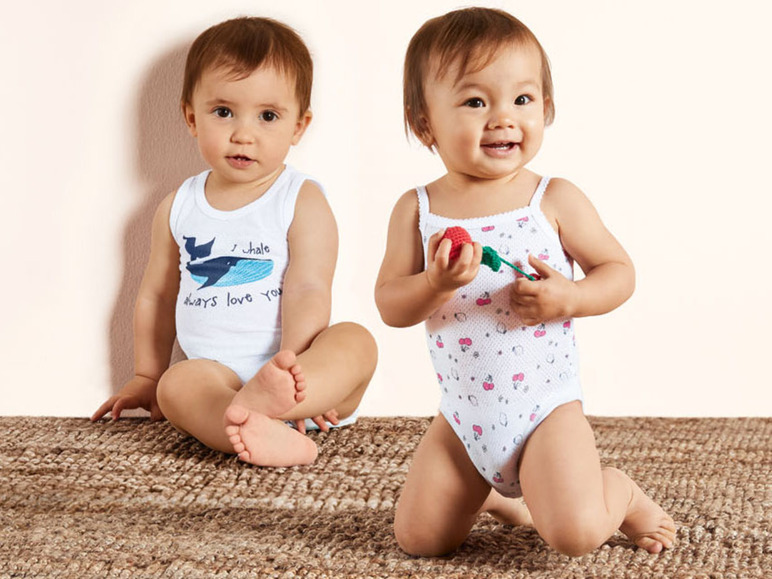 Aller en mode plein écran lupilu® Bodys pour garçons bébés, 2 pièces, en pur coton bio - Photo 7
