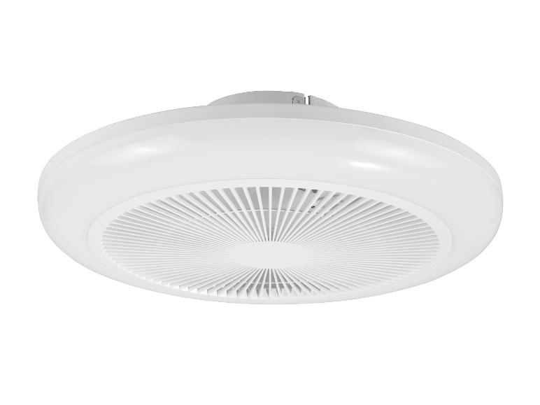 Witte ronde plafondventilator met geïntegreerde verlichting