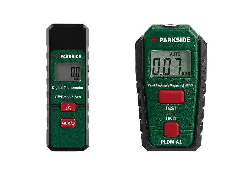 PARKSIDE digitale toerenteller en lakdiktemeter.