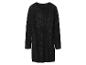 Robe pull noire à manches longues avec une finition scintillante