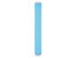 Lampe cylindrique bleue sur fond blanc.
