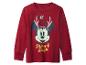 Rood shirt met lange mouwen met Minnie Mouse met rendiergewei en de tekst 'Merry & Bright'.
