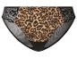 Culotte imprimé léopard avec dentelle noire et détails en maille