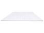 Surmatelas blanc avec coutures verticales, vu d'une perspective légèrement élevée.